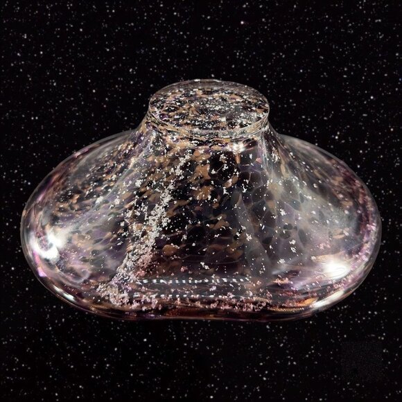 Julia Knight ARGENTO Amethyst Purple Oval Bowl Dish With Silver Flecks Signed - Picture 13 of 16